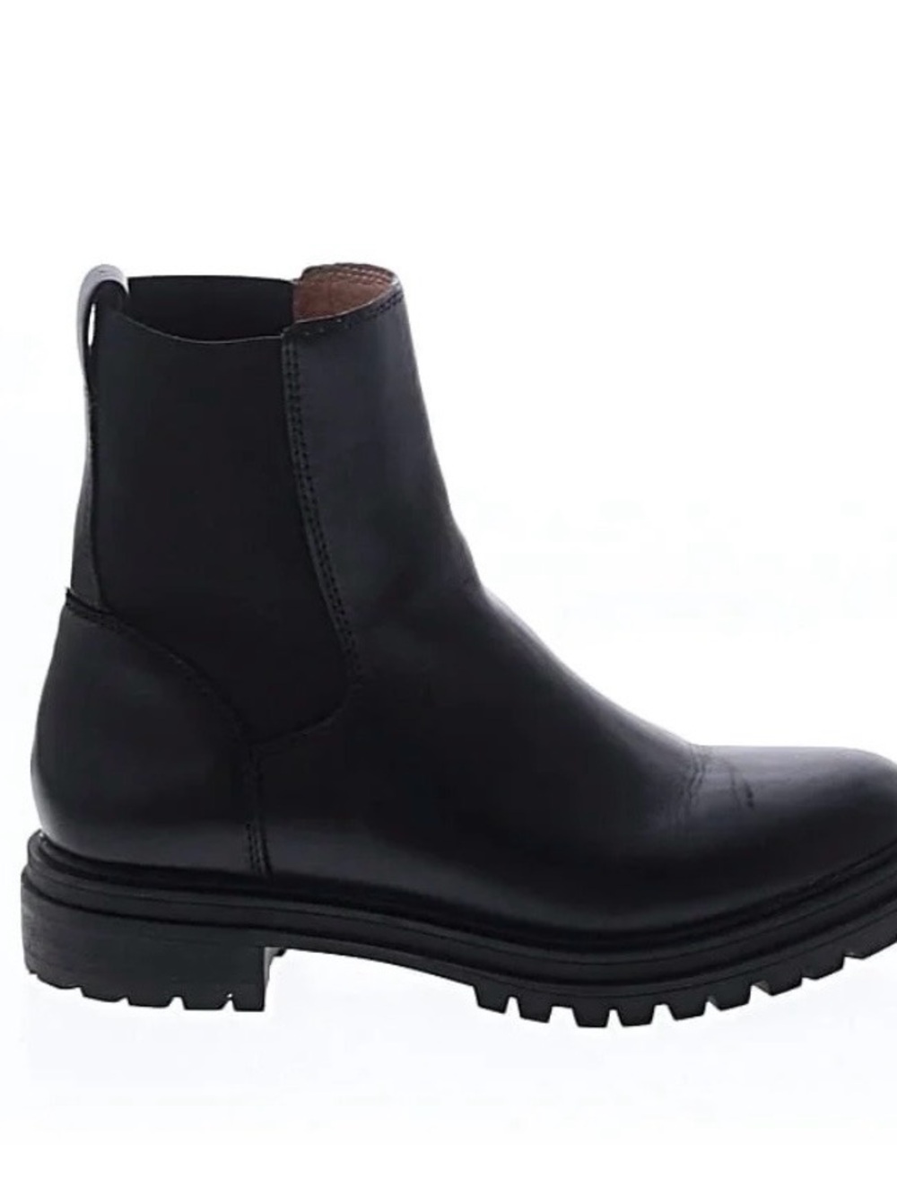 Madewell Black Leather Chelsea Lug Booties